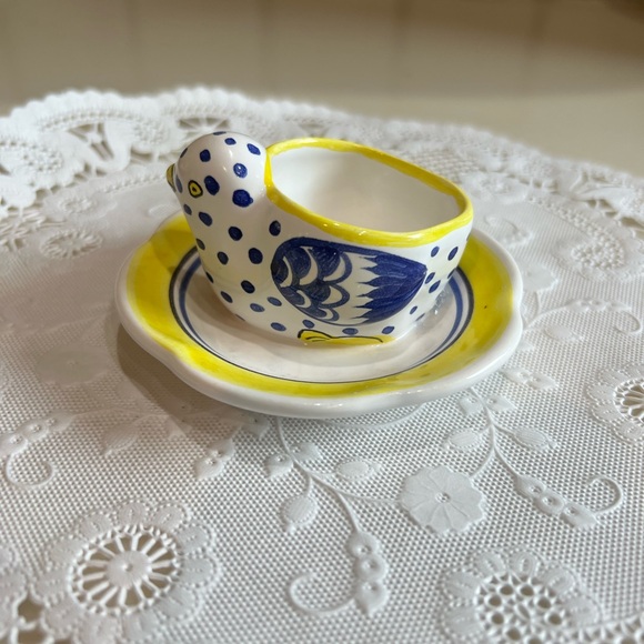 Pierre Deux 🇫🇷 Henriot Quimper Chicken Egg Coddler ~ Hand Painted - Picture 3 of 8